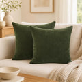 JoraLion Chenille Lumbar Pillow Covers 18x18 inch Moss Green by JoraLion