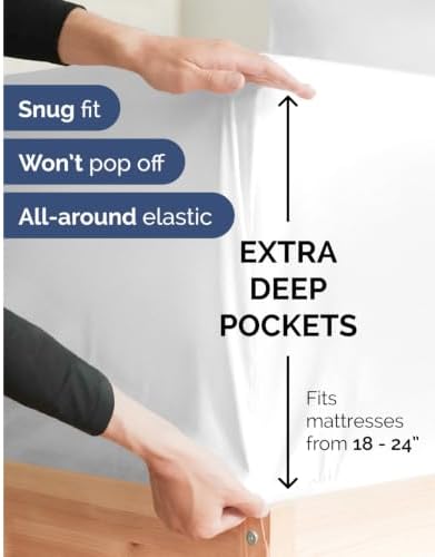 CGK Linens 2 Pack Extra Deep Cal King Fitted Sheets - Image 2