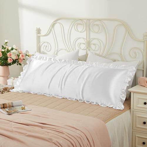 White Satin Pillowcases Body Pillow - Image 2