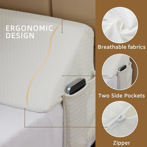 Bedluxe King Bed Wedge Pillow for Headboard, Fill The Gap - Image 4