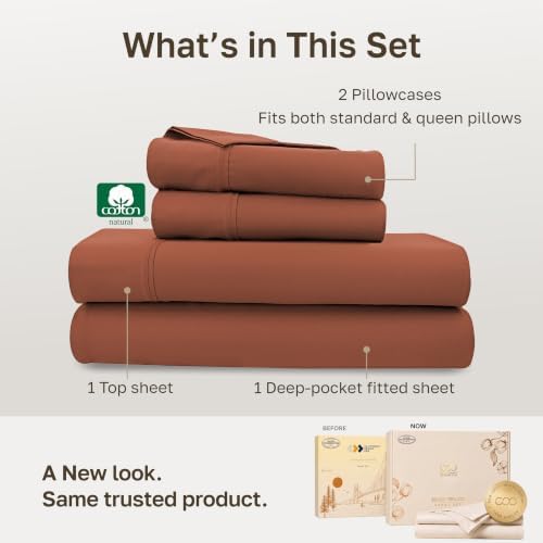 California Design Den Soft 100% Cotton Sateen Queen Sheet Set - Image 3