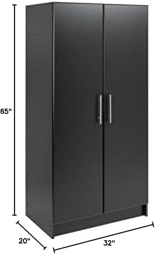 Pemberly Row 32" Contemporary Wardrobe Cabinet in Black