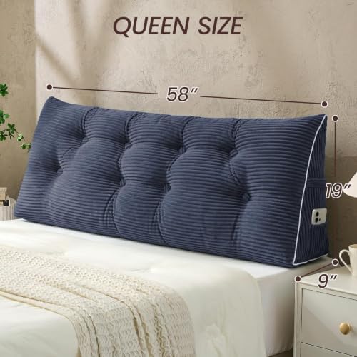 Sasttie Headboard Pillow Queen, Bed Wedge Pillow Headboard - Image 2