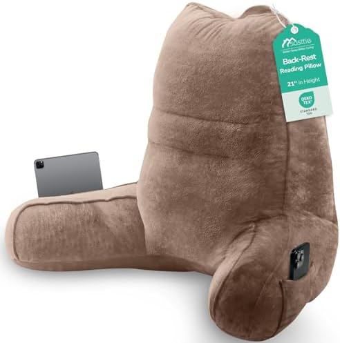 Sasttie Reading Pillow for Bed, Back Pillow for Sitting Up, Light Brown by SASTTIE