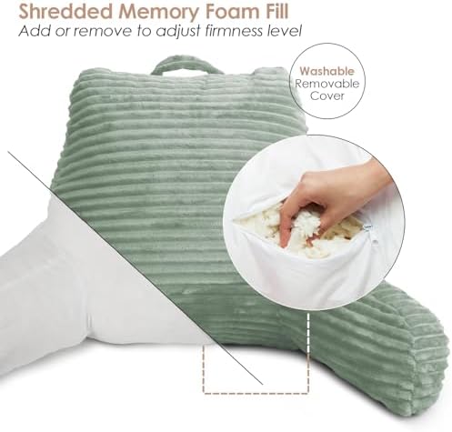 Clara Clark Reading Pillow for Bed Adult – Back Pillow for Sitting in Bed - Image 3