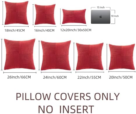 Fancy Homi 2 Packs Red Euro Decorative Throw Pillow Covers 26x26 Inch - Image 7