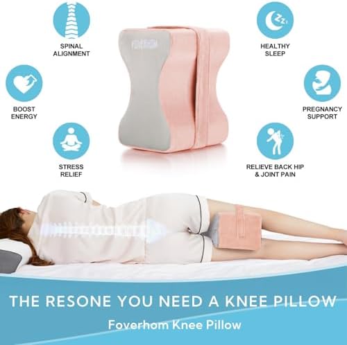 foverhom Memory Foam Knee Pillow Orthopedic Leg Support Pink - Image 5