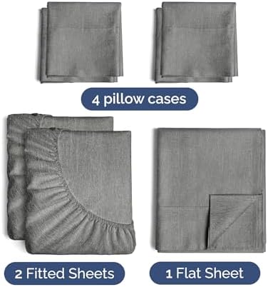 Split King 7 Piece Bed Sheet Set - Image 2