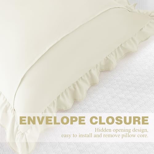 KKJIAF 2 Pack Ruffle Pillow Cases 24x24 Inches - Image 6