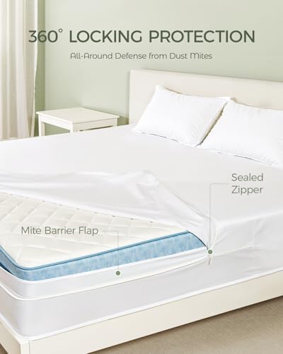 FAUNNA 100% Cotton Mattress Encasement Bed Bug Dust Mite Cover, Queen 12 - Image 3