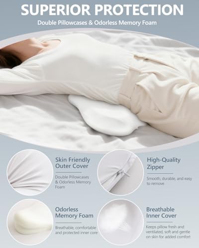 SMDR Ergonomic Lumbar Support Pillow – Dual-Wing Memory Foam Cushion - Image 7