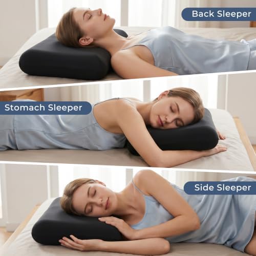 Black Memory Foam Pillows 2 Pack, King Size Slow Rebound Cooling Bed Pillows - Image 6