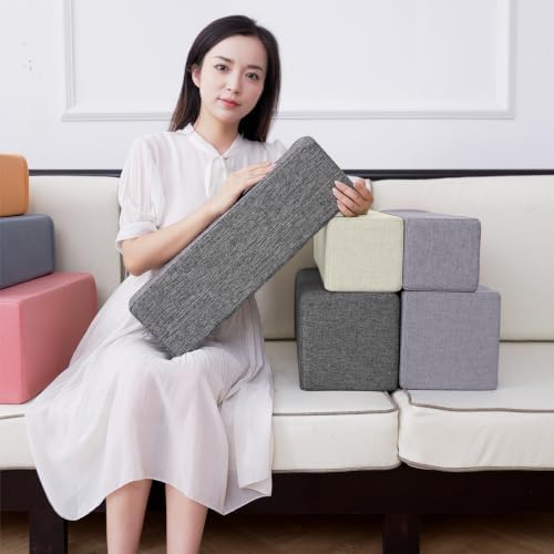 2 Pack Couch Arm Rest Pillow, High Density Foam Armrest Cushion, Removable & - Image 4
