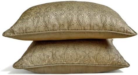 Antique Gold Luxury Lumbar Pillow Cover 12" x 14" | Contemporary Jacquard - Image 5