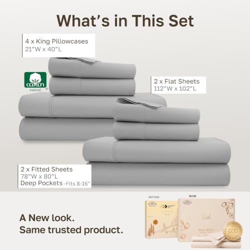 California Design Den 2-Pack Soft 100% Cotton King Size Sheets Set - Image 3