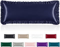 Homiest Navy Blue Ruffle Satin Body Pillow Cover by Homiest