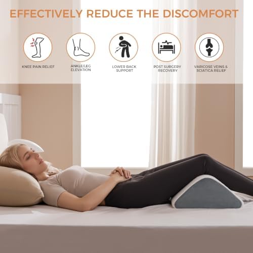 Knee Wedge Pillow 6.3'' for Post-Surgery Recovery-Leg Elevation Support for - Image 5