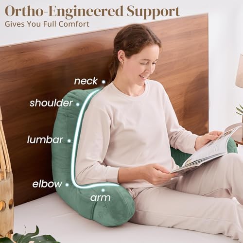 Sasttie Reading Pillow for Bed, Back Pillow for Sitting Up - Image 4