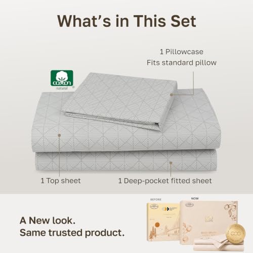 California Design Den Soft 100% Cotton Sateen 3 Pc Twin/XL Sheets Set - Image 3