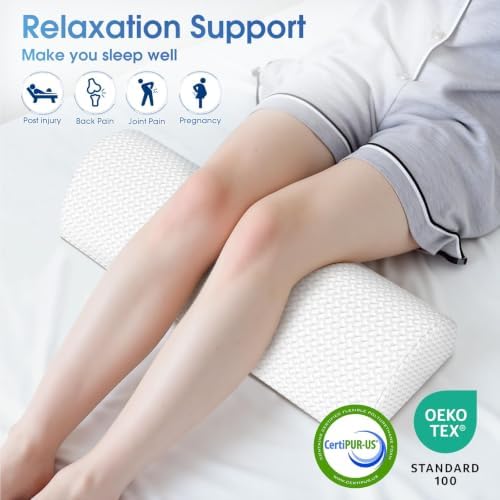 Knee Pillow for Back Sleeping Memory Foam Half Moon Bolster Pillow for Legs - Image 3