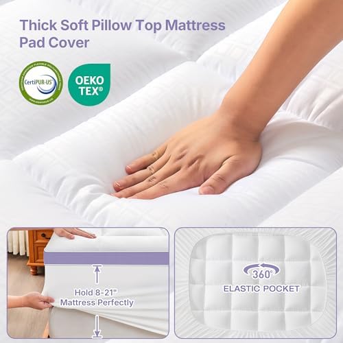 5 Inch Dual Layer Memory Foam Mattress Topper Full Size, Soft Dorm Bed Topper - Image 4