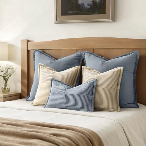 MIULEE Decorative Lumbar Throw Pillow Covers 12x20 Inch Dustyblue 2 Pack - Image 5