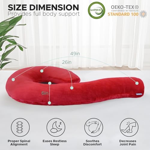 Body Pillow for Adults, Swan Shaped Pillow Insert for Sleeping, 49 In - Image 5