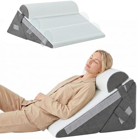BDEUS 3PCS Wedge Pillow Set for After Surgery, Back Pillow for Bed Sitting up by BDEUS