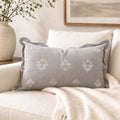 BlissBlush Lumbar Pillow Cover 12x20, Light Gray Velvet Decorative Lumbar by BlissBlush