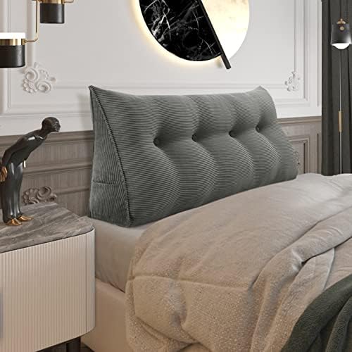 Headboard Pillow Full Dorm Back Support Reading Pillow, Dark Gray by Bncktrd