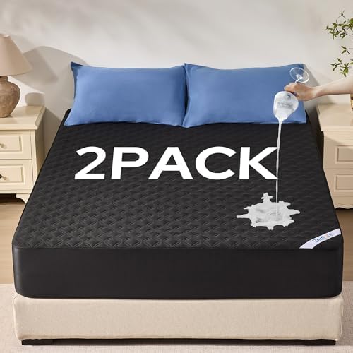 BEDLORE 2 Pack Waterproof Mattress Protector, Twin Size Mattress Pad by Bedlore
