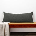 JoraLion 14x36 inch Boucle Lumbar Pillow Cover, Dark Grey Woven Texture Neutral by JoraLion