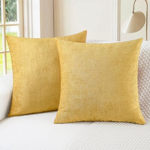 CaliTime Decorative Couch Throw Pillow Covers 16 X 16 Inches Gold by CaliTime
