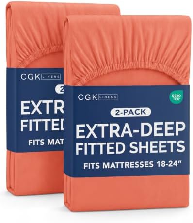 CGK Linens 2 Pack Extra Deep Full Fitted Sheets by CGKUnlimited