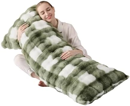 20"x54"Luxury Shaggy Faux Fur Body Pillow Cover, Bubble Fluffy Plush Bed Body by Animebody