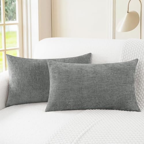 CaliTime Decorative Couch Throw Pillow Covers 26 X 16 Inches Medium Grey by CaliTime