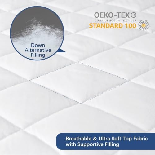 Queen Mattress Topper Pad Protector Waterproof, Mattress Cover Queen Size - Image 3