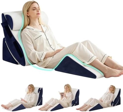 4PCS Wedge Pillow Set for After Surgery, Orthopedic Bed Wedge Pillow for Back by BambulexForaBetterLife