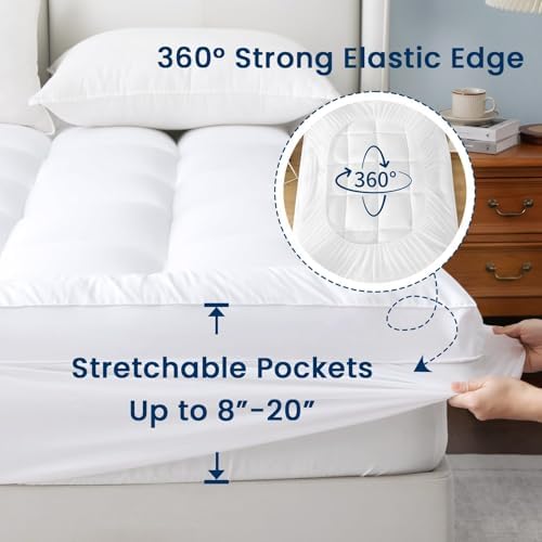 YUGYVOB Full Size Mattress Topper Extra Thick, Cooling Plush Mattress Pad - Image 7