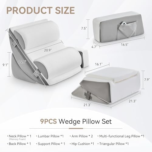 Yojoker 9PCS Orthopedic Bed Wedge Pillow Set - Image 5