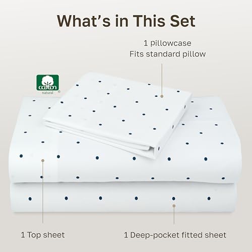 California Design Den Soft 100% Cotton Sateen Twin Size Bed Sheets Set - Image 4