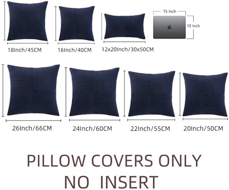 Fancy Homi 2 Packs Navy Blue Samll Decorative Throw Pillow Covers 14x14 Inch - Image 6