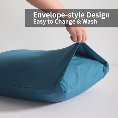 Queen Pillow Cases, 2 Pack, 20x30 in, Microfiber, Slate Blue - Image 4