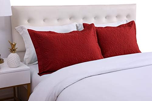 MarCielo 2-Piece Embroidered Pillow Shams, King Decorative Microfiber Pillow - Image 2