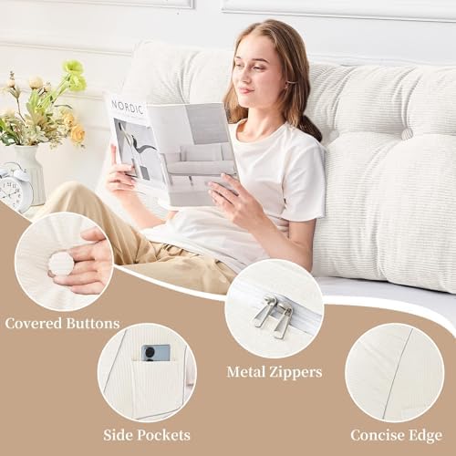 Sasttie Headboard Pillow Queen, Wedge Pillow Headboard - Image 4