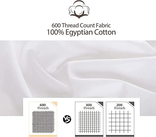 100% Egyptian Cotton Pillow Protectors Set of 4 King Size - Image 2