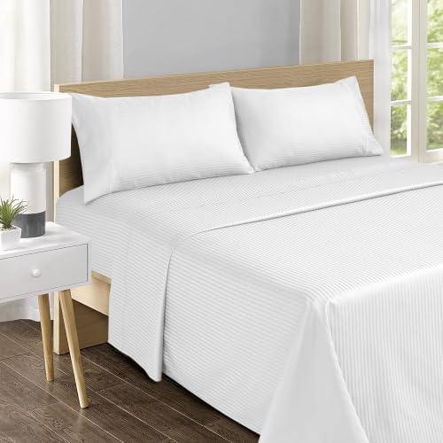 Feather & Stitch 100% Cotton Sateen 500 TC Cal King Size Bed Sheet Set - Image 2