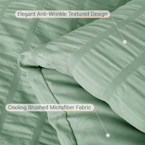 MUXHOMO 5 Pieces Twin Comforter Set, Seersucker Bed in a Bag Twin Size - Image 6