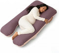 U Shaped Pregnancy Pillow Soft Reversible 55 in Chocolate Beige by OlenaCasa