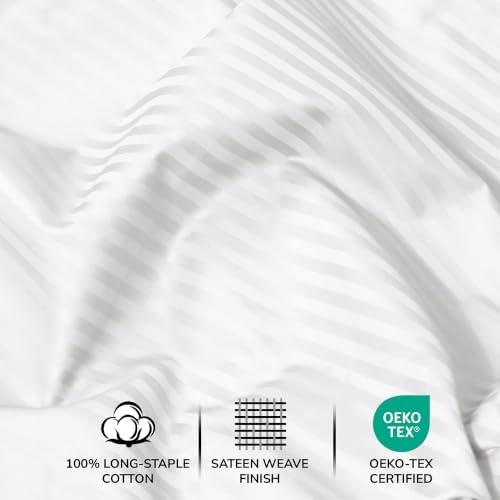 Feather & Stitch 100% Cotton Sateen 500 TC Cal King Size Bed Sheet Set - Image 5